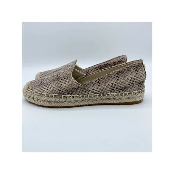 NWT SAM EDELMAN Womens Beige Snake Kesia Platform  Leather Espadrille Shoes 9 M - Picture 3 of 4